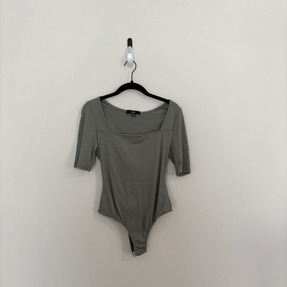 lulus ribbed square neck bodysuit